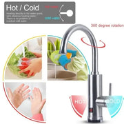 Instant Electric Hot Water Faucet, LCD Display, Chrome, LZ701SS