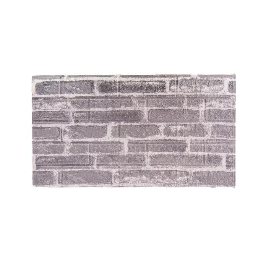 Set of 10x3D self-adhesive wallpaper bricks Gray soft foam, 77cm x 70cm x 6mm