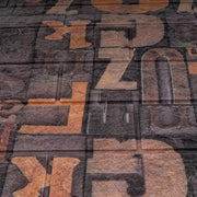 Set of 10 3D Self-Adhesive Wallpaper Brown Soft Foam, 80cmx70cmx6mm, Dark Brown Letters Pattern