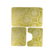 Set of 3 Bath Mats, 50x40 cm, Green, Non-Slip