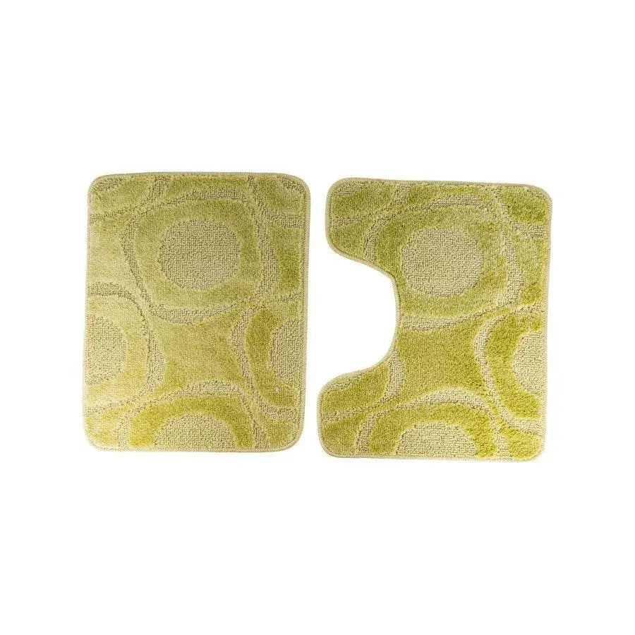 Set of 3 Bath Mats, 50x40 cm, Green, Non-Slip