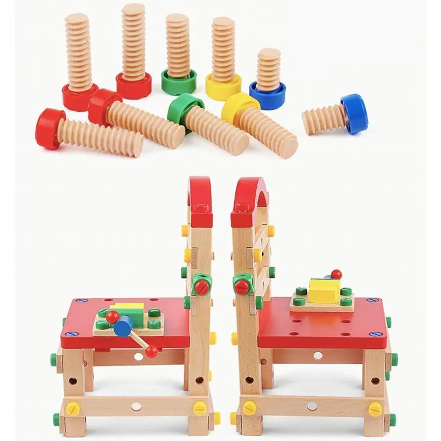 Little Craftsman Chair Toy Set, 48 Pieces, Wood
