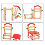 Little Craftsman Chair Toy Set, 48 Pieces, Wood
