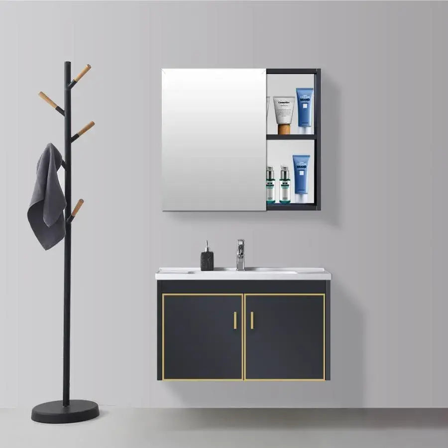 Bathroom Furniture Set, Black, PVC, T346/60