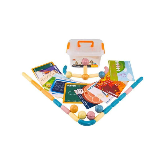 Geometric Shapes Puzzle Set with Magnets, 30 Pieces, Plastic and Magnets
