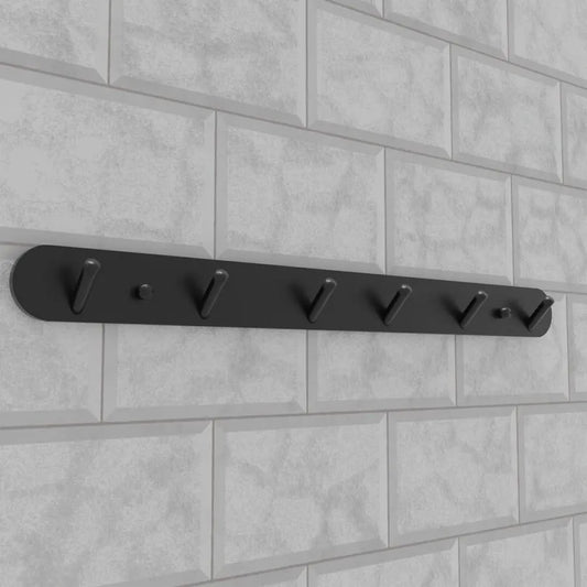 Towel Rack and Bathroom Accessories 45cm Black Aluminum