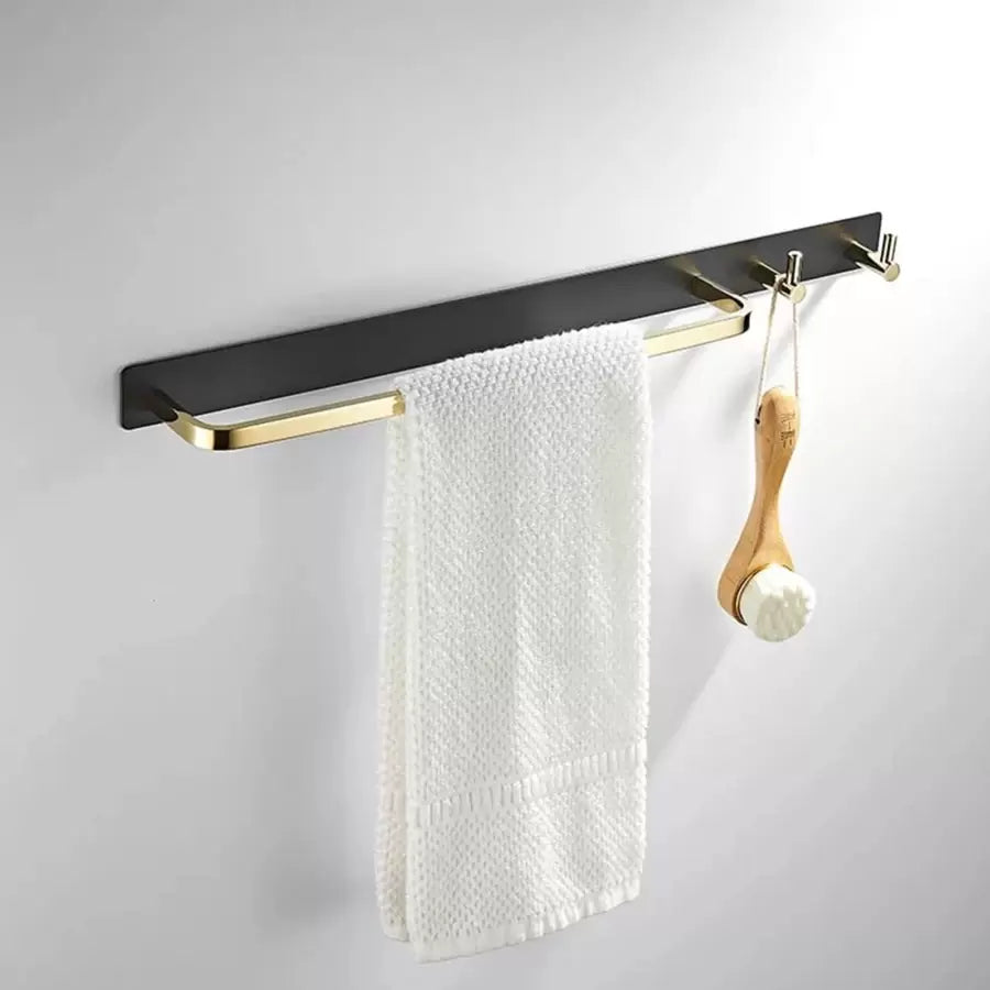 Towel Rack and Bathroom Accessories Black Gold GJ621