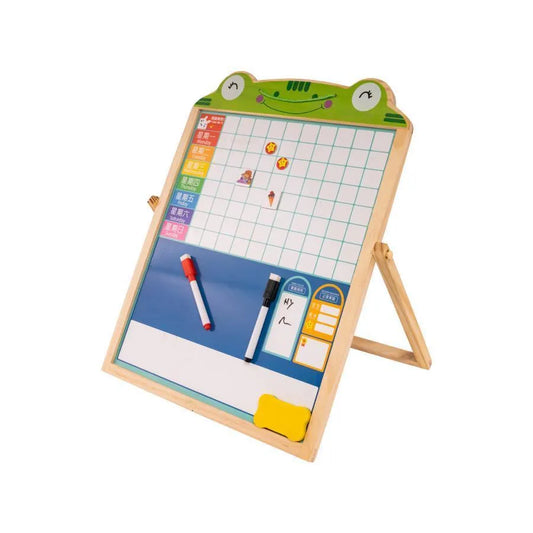 Multifunctional Educational Magnetic Board in the Shape of a Frog, Wood