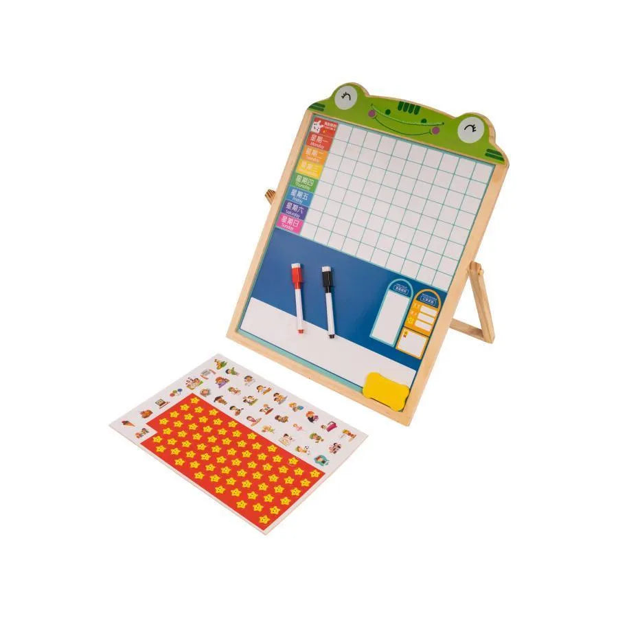 Multifunctional Educational Magnetic Board in the Shape of a Frog, Wood