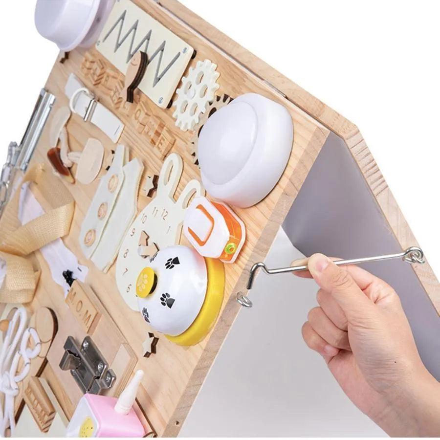 Montessori Multifunctional Educational Magnetic Board with Locks, 8 Markers, Wood and Plastic