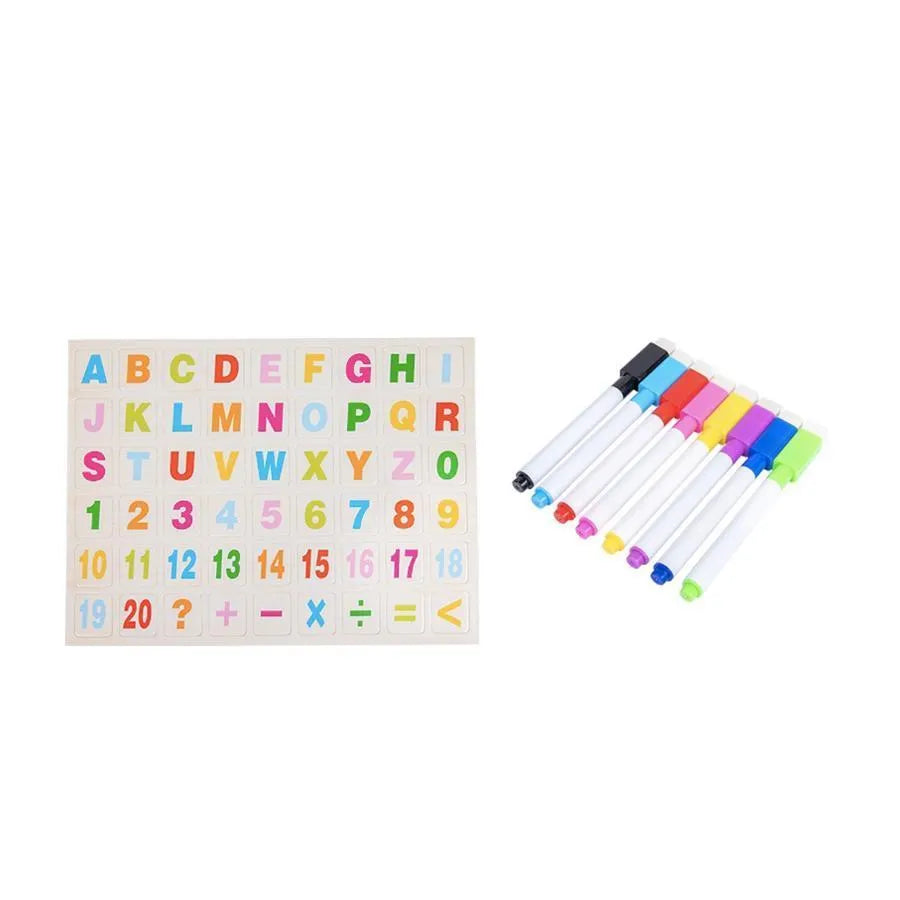 Montessori Multifunctional Educational Magnetic Board with Locks, 8 Markers, Wood and Plastic