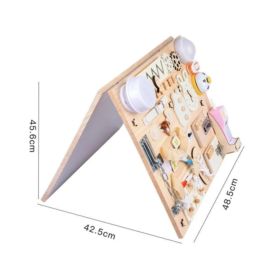 Montessori Multifunctional Educational Magnetic Board with Locks, 8 Markers, Wood and Plastic