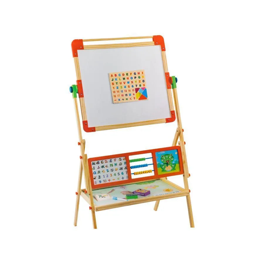 Multifunctional Educational Magnetic School Board, 12 Colored Chalks, Wood and Plastic