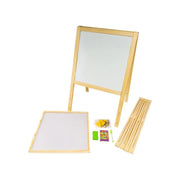 Double Chalkboard, 12 Pieces Chalk, Wood and Plastic