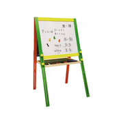 Double School Board with Numbers and Letters, 12 Colored Chalks, Wood and Plastic