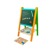 Multifunctional Educational School Board, 12 Colored Chalks, Wood
