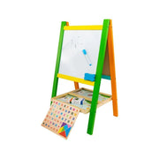 Multifunctional Educational School Board, 12 Colored Chalks, Wood
