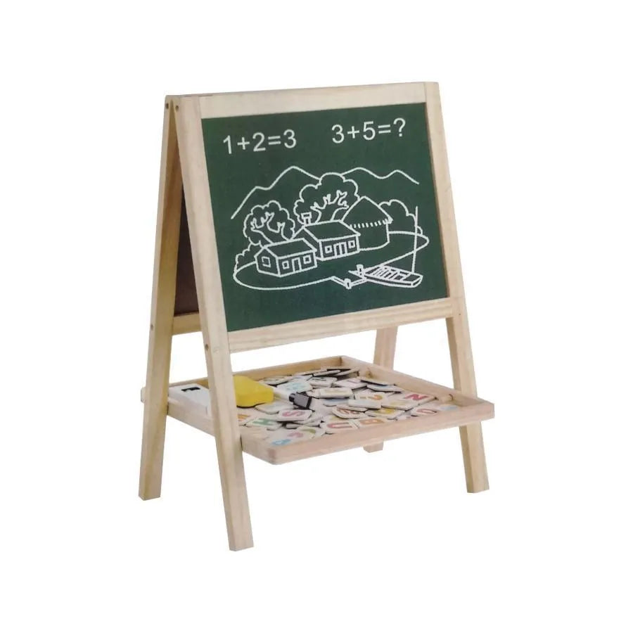 Multifunctional Double School Board, 9 Pieces, Wood and Cardboard