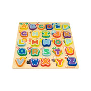 Board with Multicolored Letters and Animals, 27 Pieces, Wood