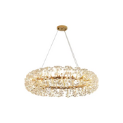 MINUET Crystal Chandelier 12x G9, Diameter 60cm, Shiny Gold, Adjustable Height