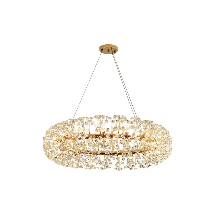 MINUET Crystal Chandelier 12x G9, Diameter 60cm, Shiny Gold, Adjustable Height