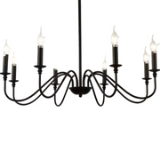 Crystal chandelier Oliveto 8xe14, 92cm diameter, black, adjustable height