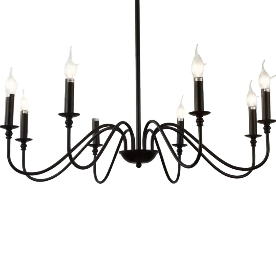 Crystal chandelier Oliveto 8xe14, 92cm diameter, black, adjustable height
