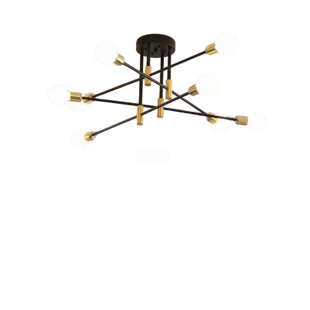 Modernist Jita 8x E27, black and golden, modern design