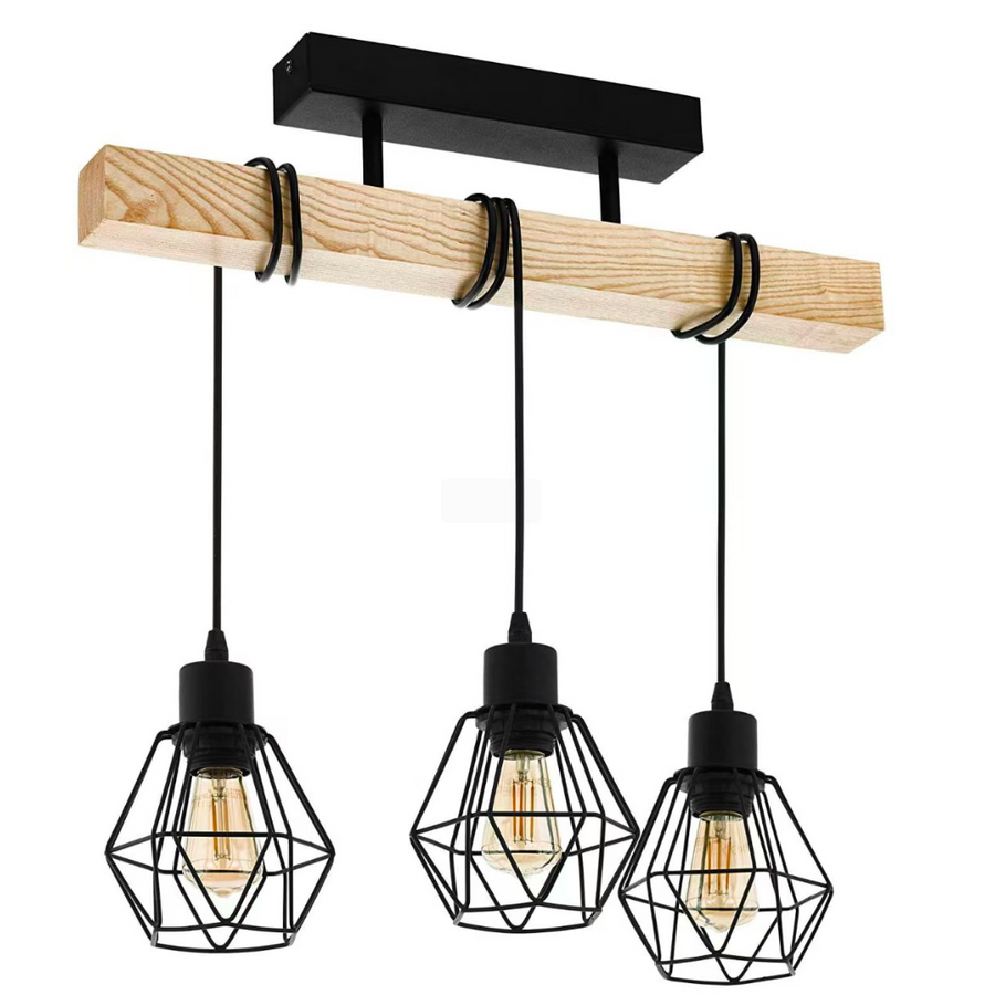 Marcellus Chandelier, 3x E27, Black Brown