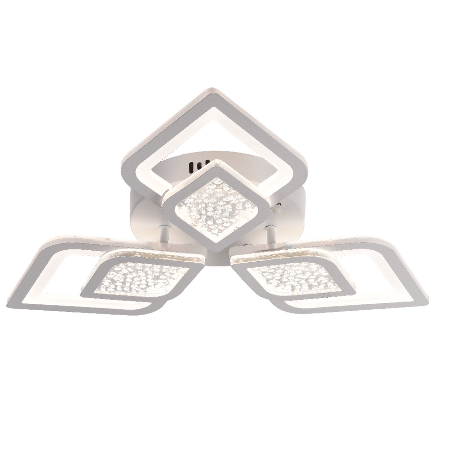 LED chandelier with angiolo remote control, 64W, 3 petals, cold/hot/neutral light, unstable, white