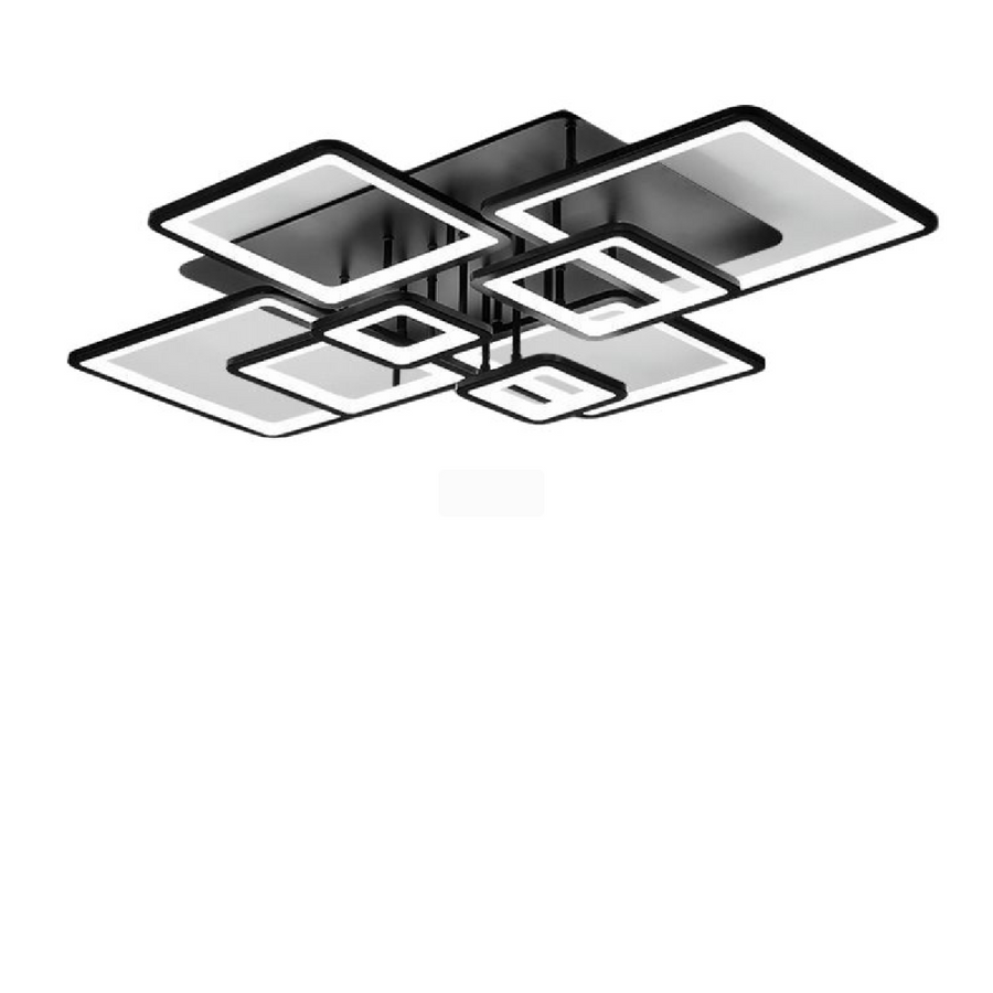 LED chandelier with remote control ELLA 203W, 8 Squares, Cold/Warm/Neutral light, Dimmable, Black