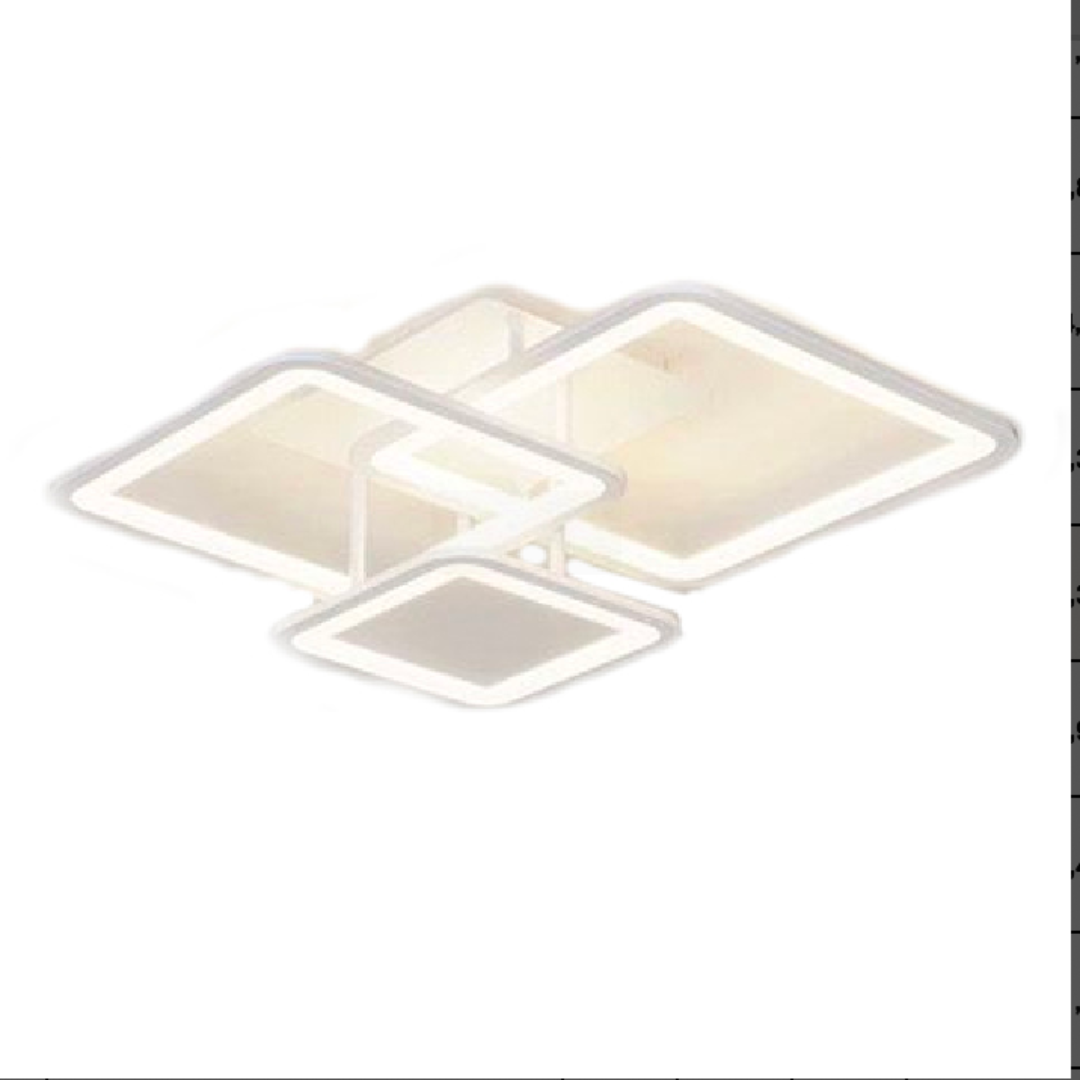 LED chandelier with remote control, zoe, 3 squares, 64W, cold/hot/neutral light, unstable, white