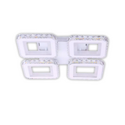 LED LED LEULA with remote control, 79W, chrome with white, metal and crystal, daisy, RGB