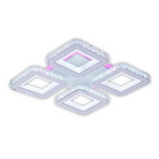 LED LED LEULA with remote control, 79W, chrome with white, metal and crystal, daisy, RGB