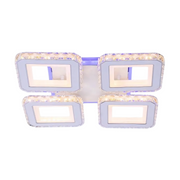 LED LED LEULA with remote control, 79W, chrome with white, metal and crystal, daisy, RGB