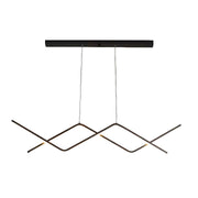 Suspended LED chandelier with remote control ZIGZAG 48W, Cold/Warm/Neutral light, Dimmable, Black, Height Adjustable