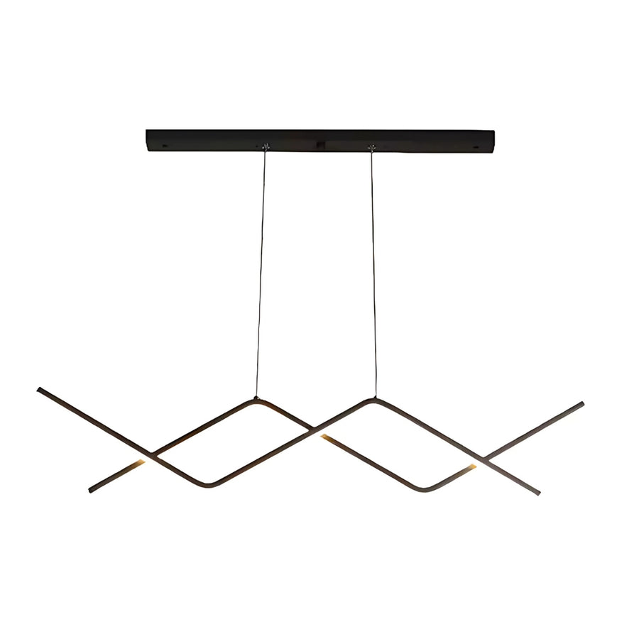 Suspended LED chandelier with remote control ZIGZAG 48W, Cold/Warm/Neutral light, Dimmable, Black, Height Adjustable