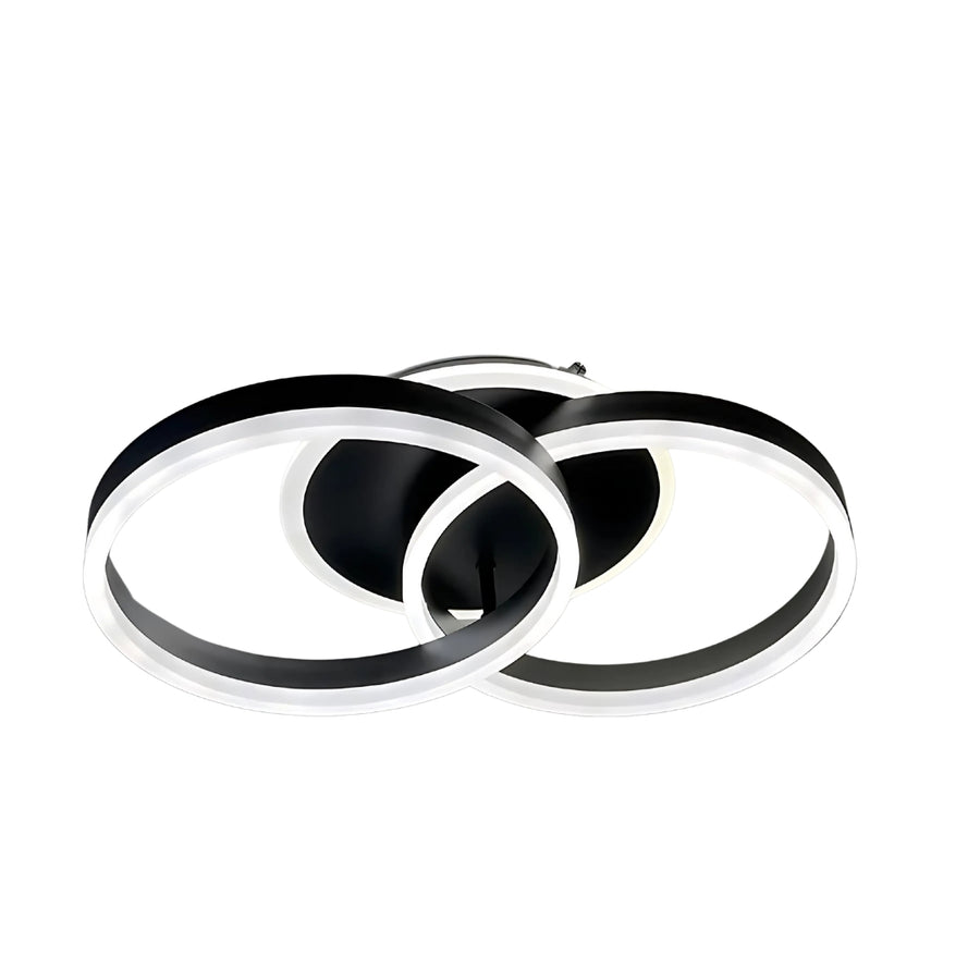 LED chandelier with remote control RIGA LILITH 55W, 2 Circles, Cold/Warm/Neutral light, Dimmable, Black