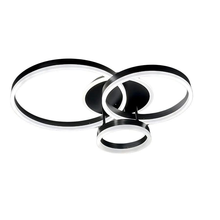 LED chandelier with remote control RIGA LILITH, 69W, 3 Circles, Cold/Warm/Neutral light, Dimmable, Black