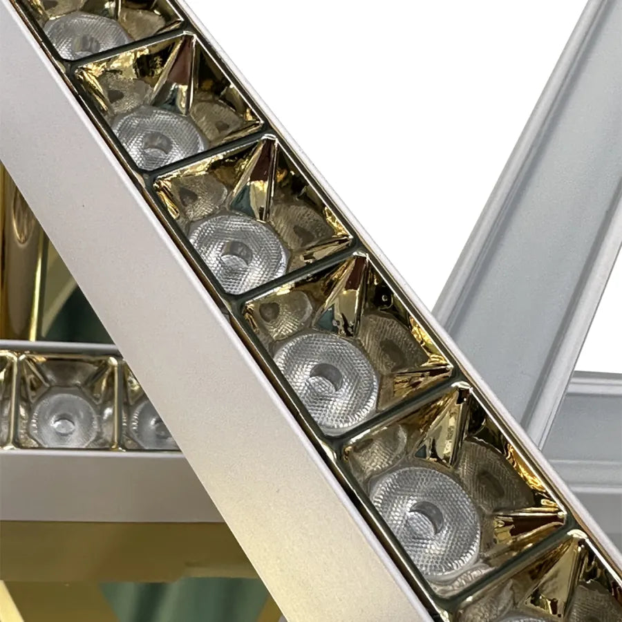 LED chandelier with remote control MAKOTO 144W, 6 Elements, Linear, Cold/Warm/Neutral light, Dimmable, Golden White