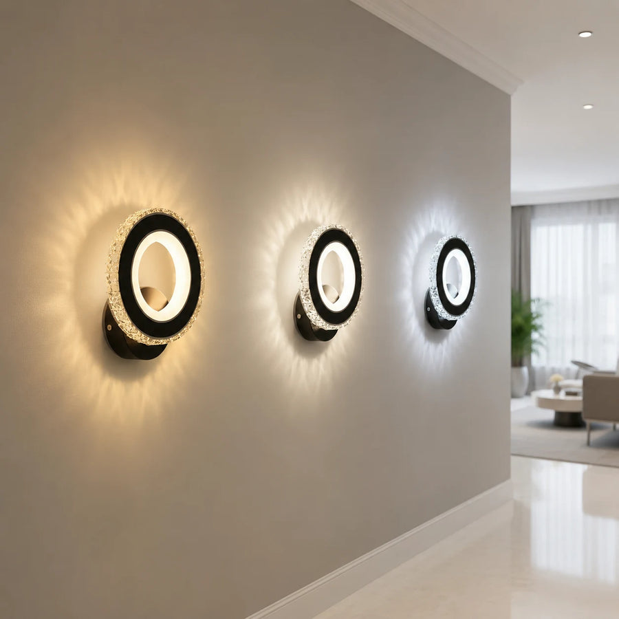 NOVA Rotonda LED wall light, 16W, Black & Stainless Steel, Warm/Cold/Neutral light - 01_AL073-1BK.png