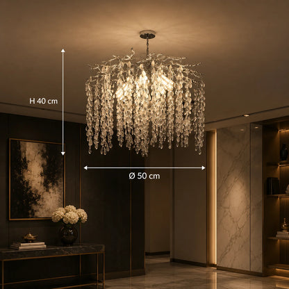 Willow Crystal Chandelier, 5x E14, Diameter 50cm, Chrome - 01_CC8080-D500CH.png