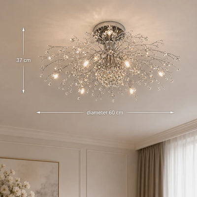 Crystal Chandelier RONDO Vivace, 6x G9, Diameter 49cm, Shiny Silver