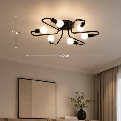 MODERNIST Hexa 6 Chandelier, 6x E27, Black, Modern Design