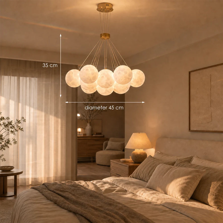 MODERN LOFT Chandelier Bagliore, Globe, 9xE27, Adjustable Height, Gold - 01_LC816-9GD.png