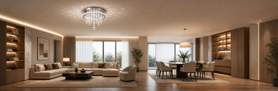 Alberico Round LED Chandelier, 17W, Cool/Warm/Neutral Light, Crystal, Shiny Chrome - 01_LL010.png