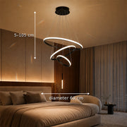 LED hanging chandelier RICCI 81W, 3 Circles, Cold/Warm/Neutral light, Black, Adjustable height - 01_LL104-3BK.png