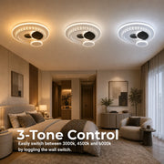 LED chandelier with HELIOX crystal, 37W, 4 Circles, Cold/Warm/Neutral light, Black - 01_LL653-300BK.png