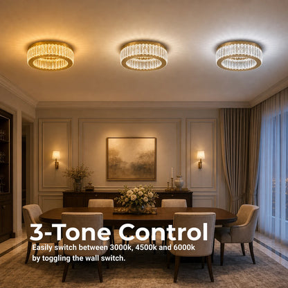 LED chandelier with remote control and crystal VERTUS 31W, 50cm, Circle, Cold/Warm/Neutral light, Dimmable, Gold - 01_LLC150-500GD.png