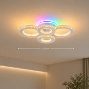 LED chandelier with remote control and crystal NOVA ROTONDA RGB 82W, 4 Circles, Cold/Warm/Neutral light, Dimmable, White - 01_LT073-4WH.png